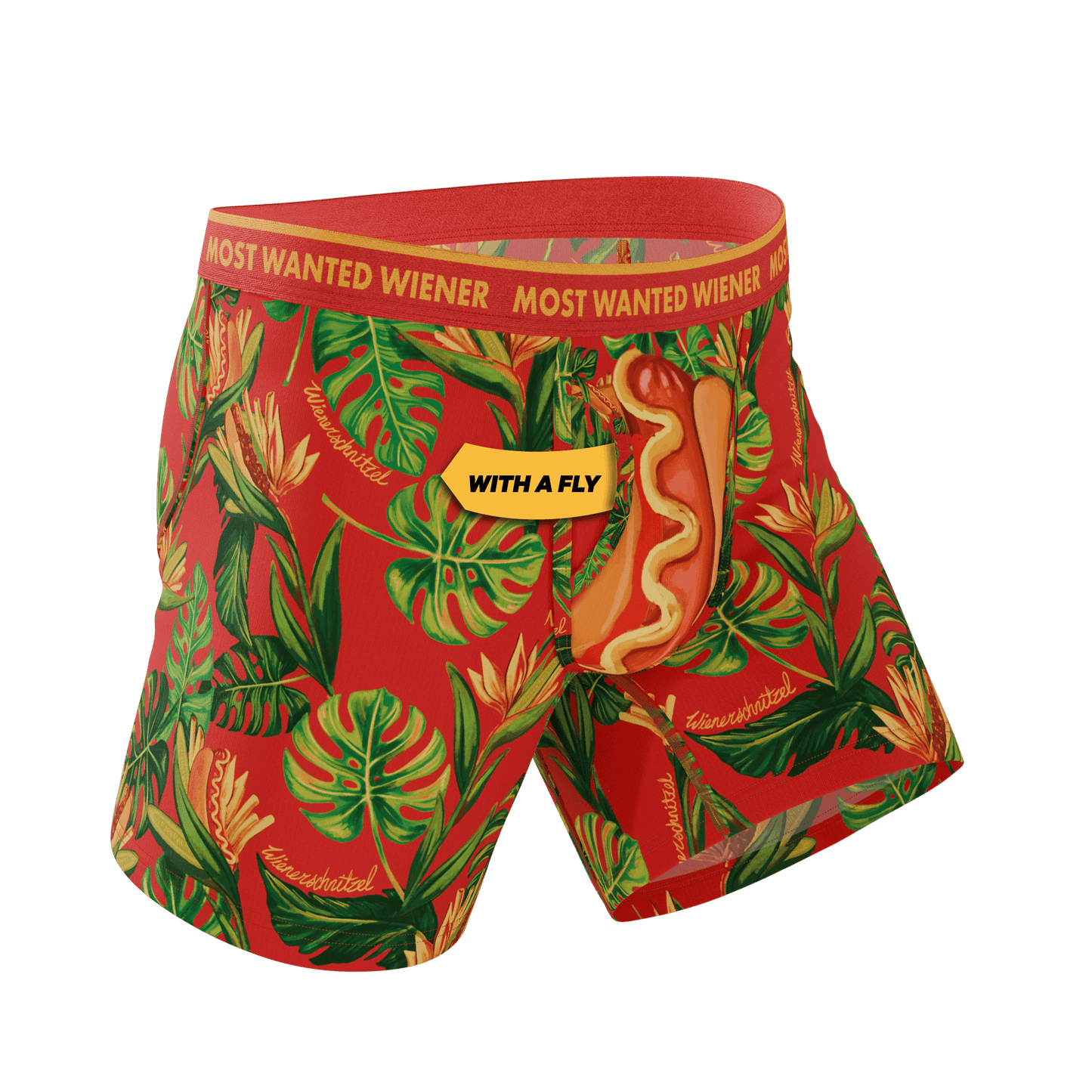 The Wiener In Paradise | Shinesty X Wienerschnitzel Tropical Ball Hammock® Pouch Underwear With Fly - Shinesty - Flyclothing LLC