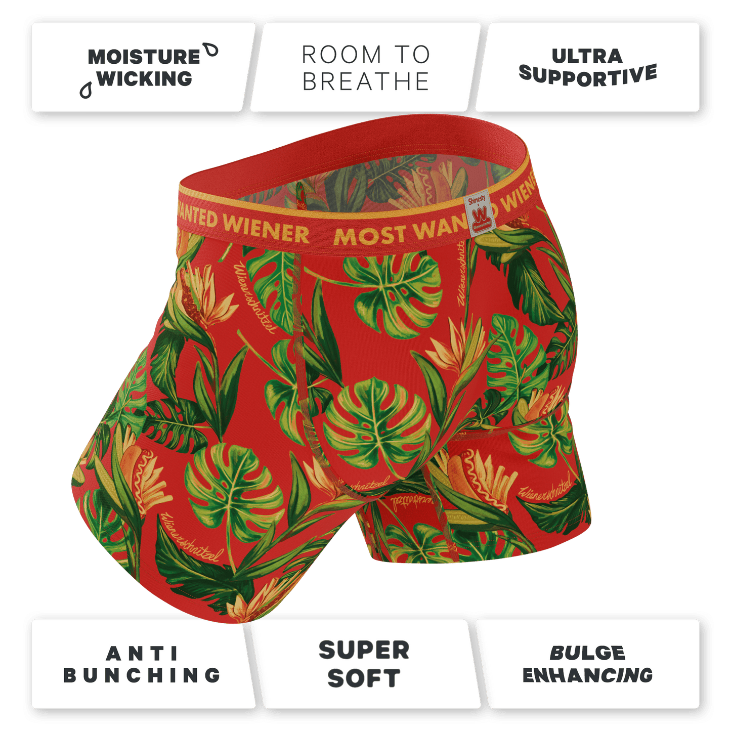 The Wiener In Paradise | Shinesty X Wienerschnitzel Tropical Ball Hammock® Pouch Underwear With Fly - Shinesty - Flyclothing LLC