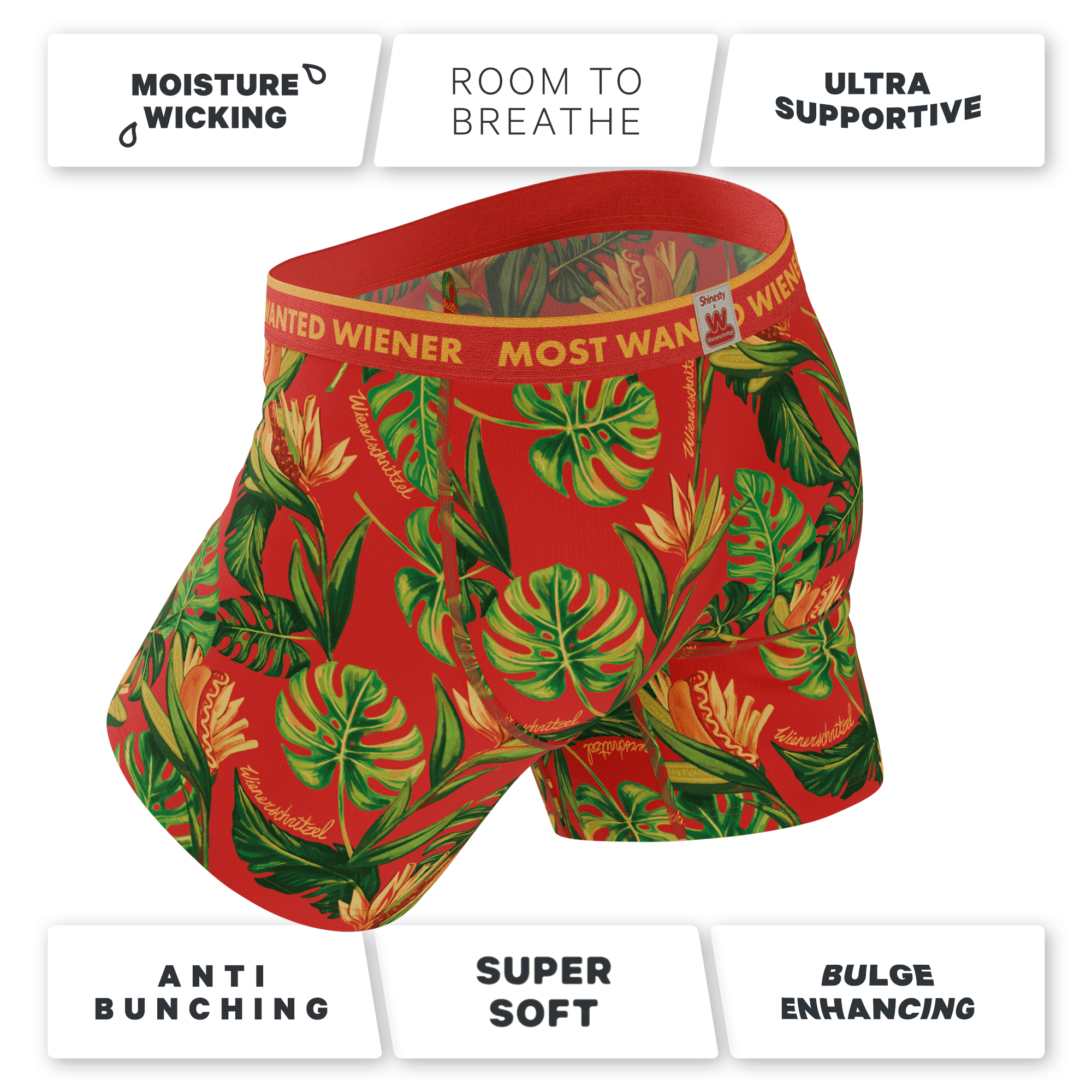 The Wiener In Paradise | Shinesty X Wienerschnitzel Tropical Ball Hammock® Pouch Underwear With Fly - Shinesty - Flyclothing LLC