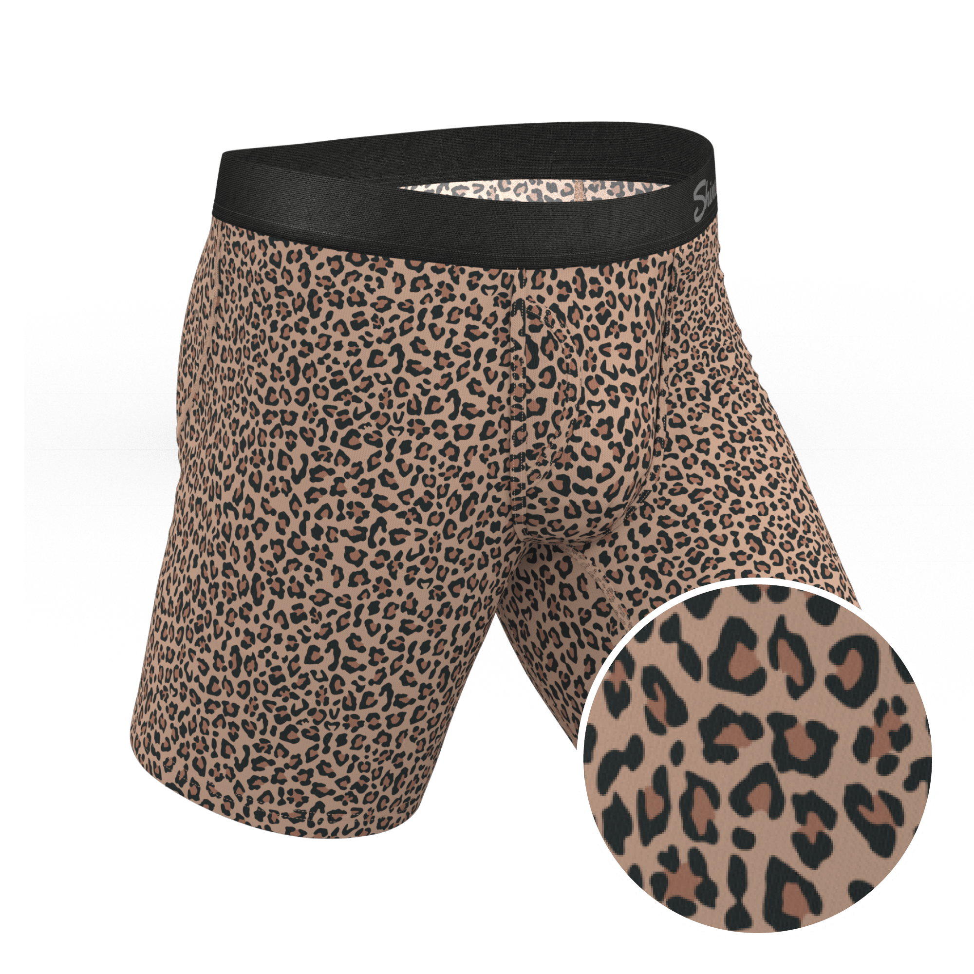 The Wild Cat | Leopard Print Long Leg Ball Hammock® Pouch Underwear With Fly - Shinesty