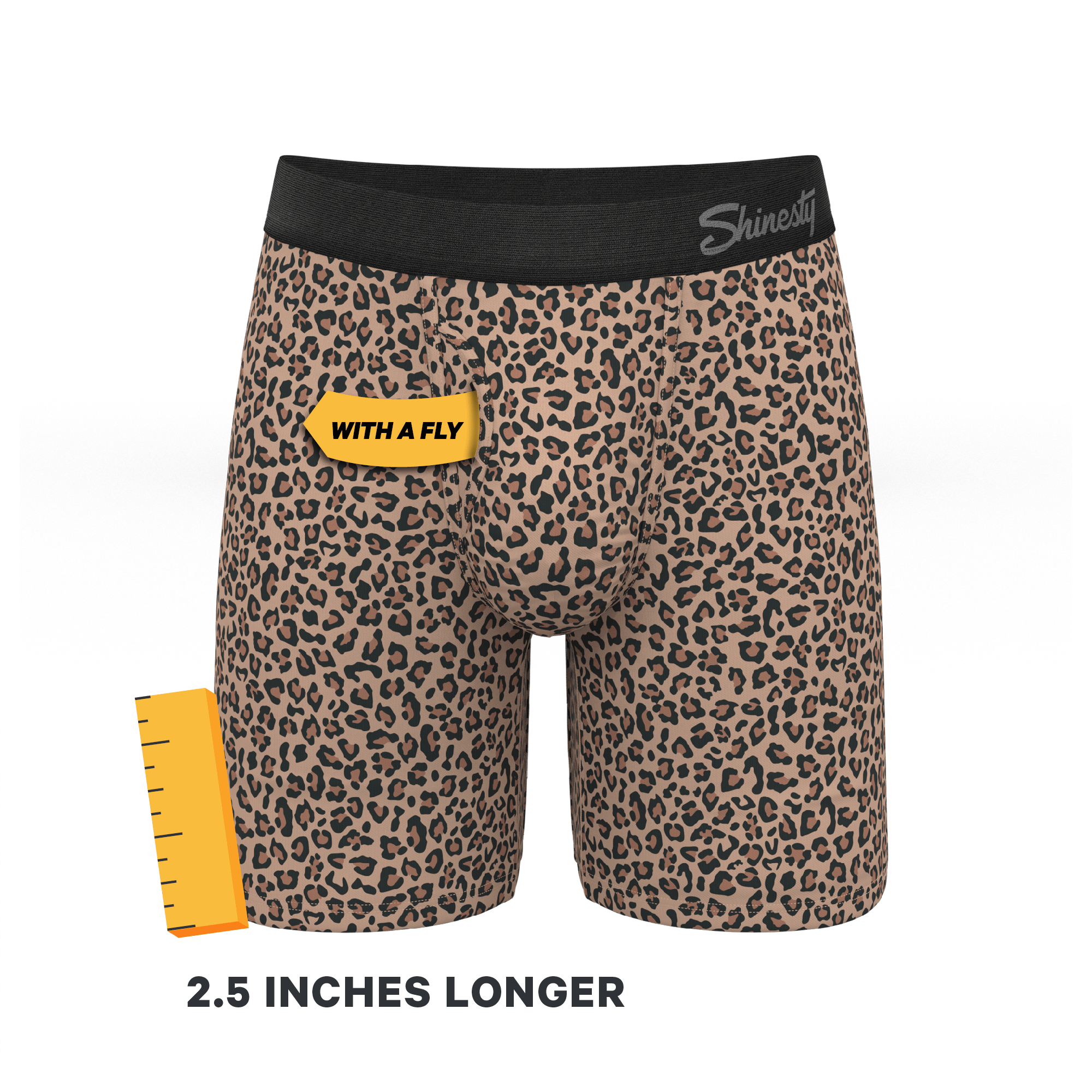 The Wild Cat | Leopard Print Long Leg Ball Hammock® Pouch Underwear With Fly - Shinesty