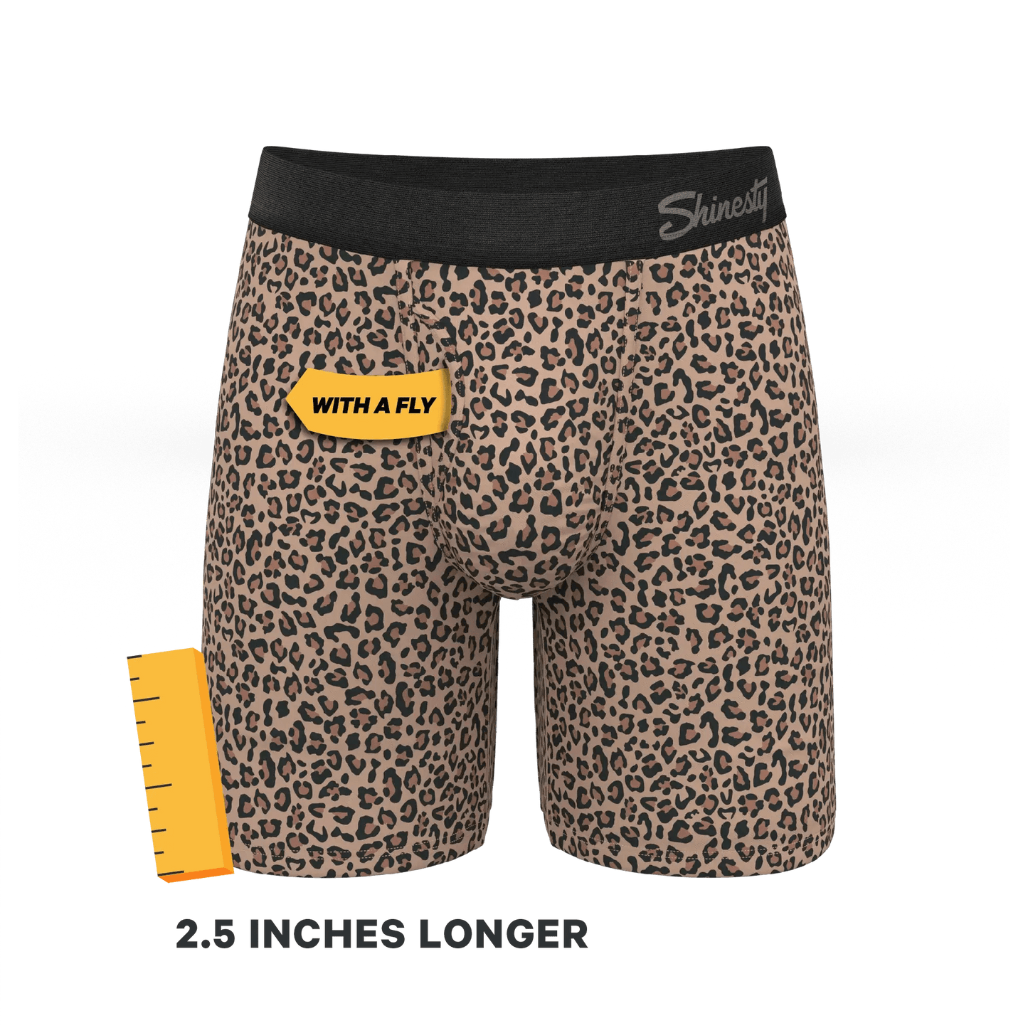 The Wild Cat | Leopard Print Long Leg Ball Hammock® Pouch Underwear With Fly - Shinesty - Flyclothing LLC