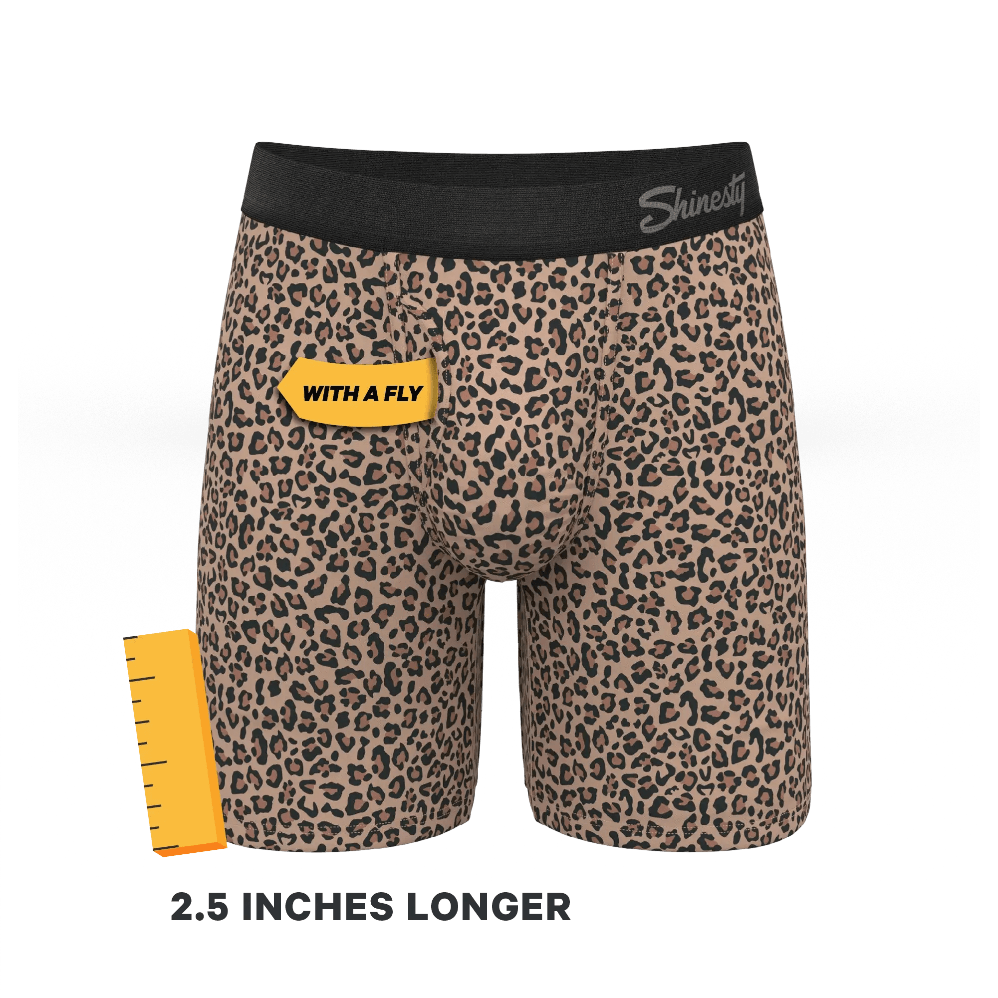 The Wild Cat | Leopard Print Long Leg Ball Hammock® Pouch Underwear With Fly - Shinesty - Flyclothing LLC