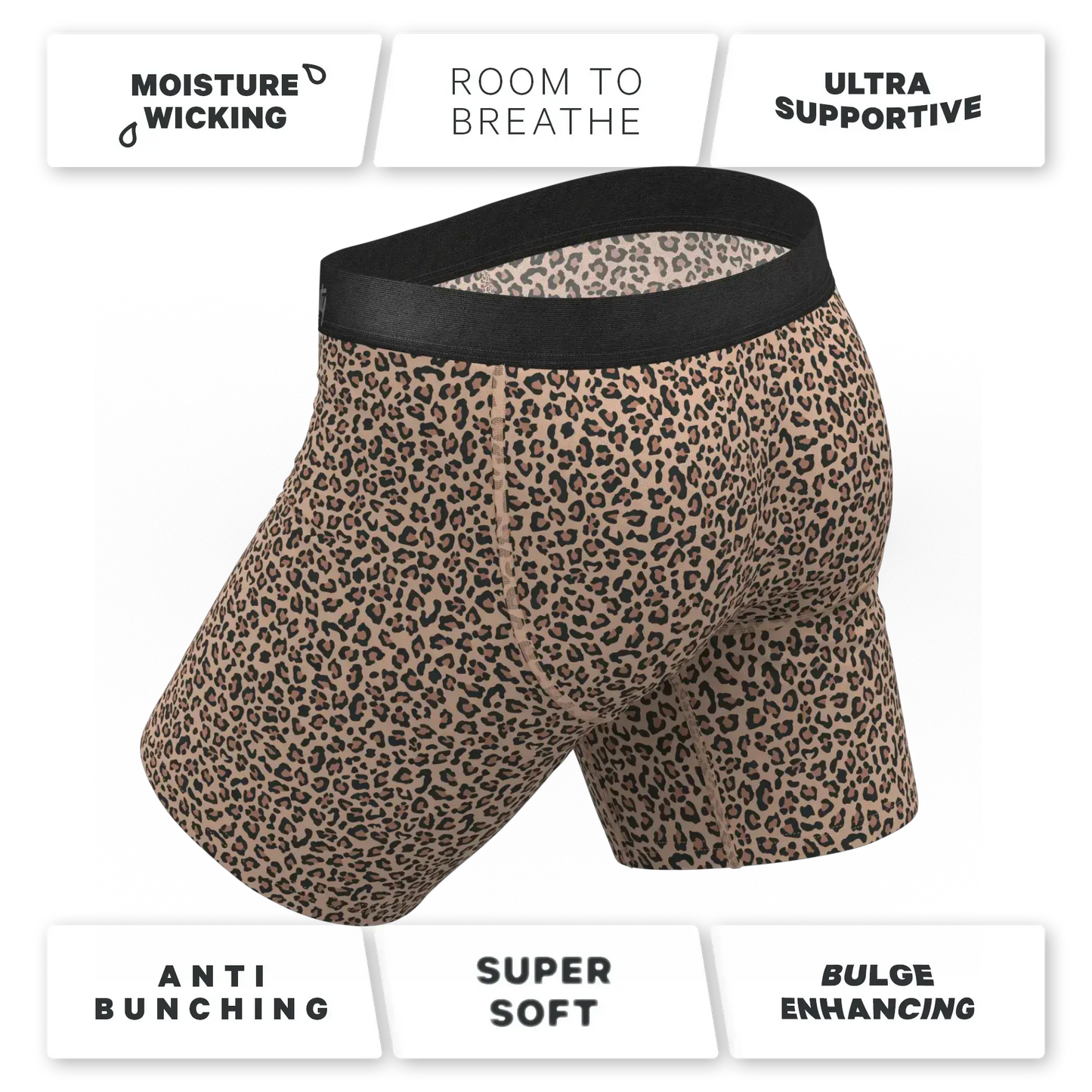 The Wild Cat | Leopard Print Long Leg Ball Hammock® Pouch Underwear With Fly - Shinesty - Flyclothing LLC