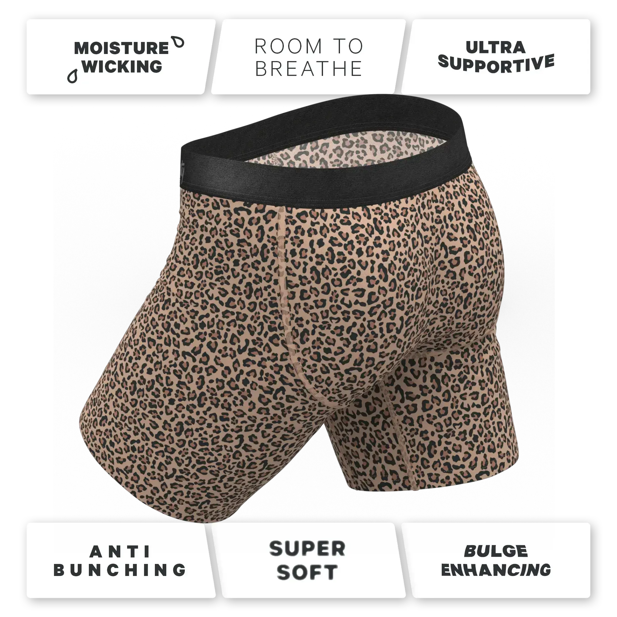 The Wild Cat | Leopard Print Long Leg Ball Hammock® Pouch Underwear With Fly - Shinesty - Flyclothing LLC