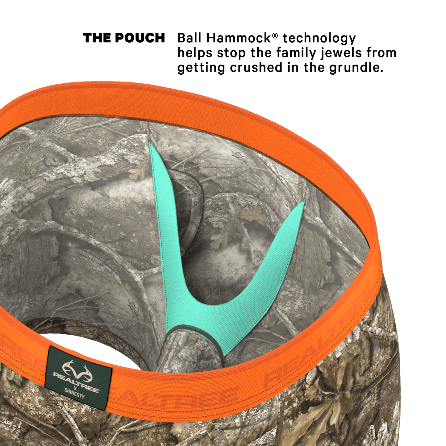 The Wild Game | Realtree x Shinesty Neon Orange Ball Hammock® Pouch Underwear With Fly