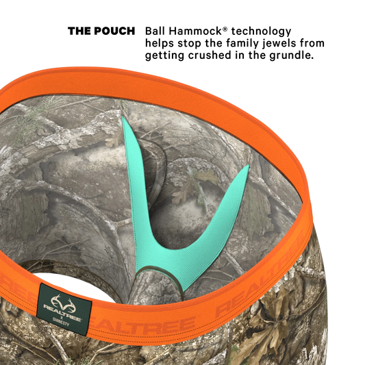 The Wild Game | Realtree x Shinesty Neon Orange Ball Hammock® Pouch Underwear With Fly - Shinesty - Flyclothing LLC
