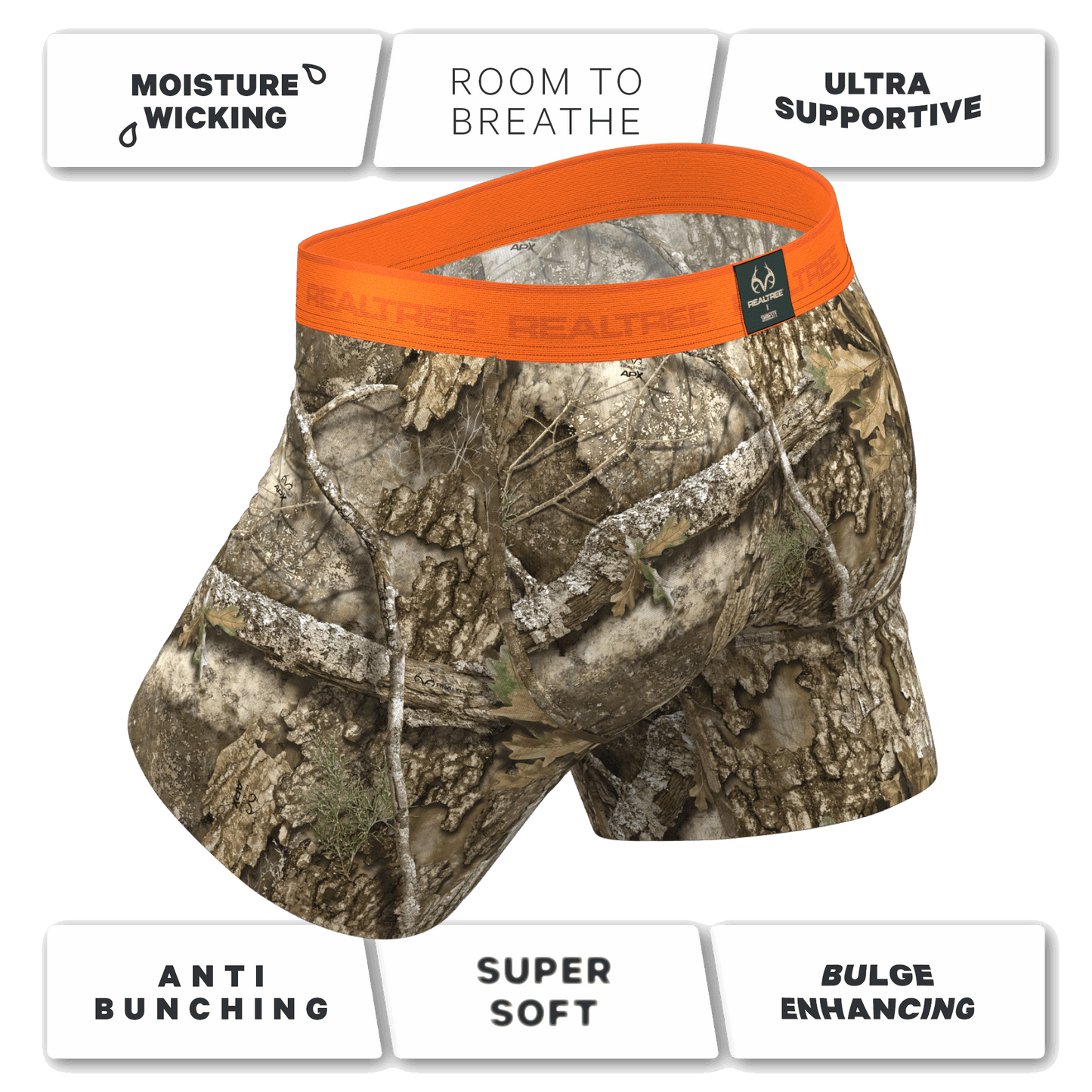The Wild Game | Realtree x Shinesty Neon Orange Ball Hammock® Pouch Underwear With Fly