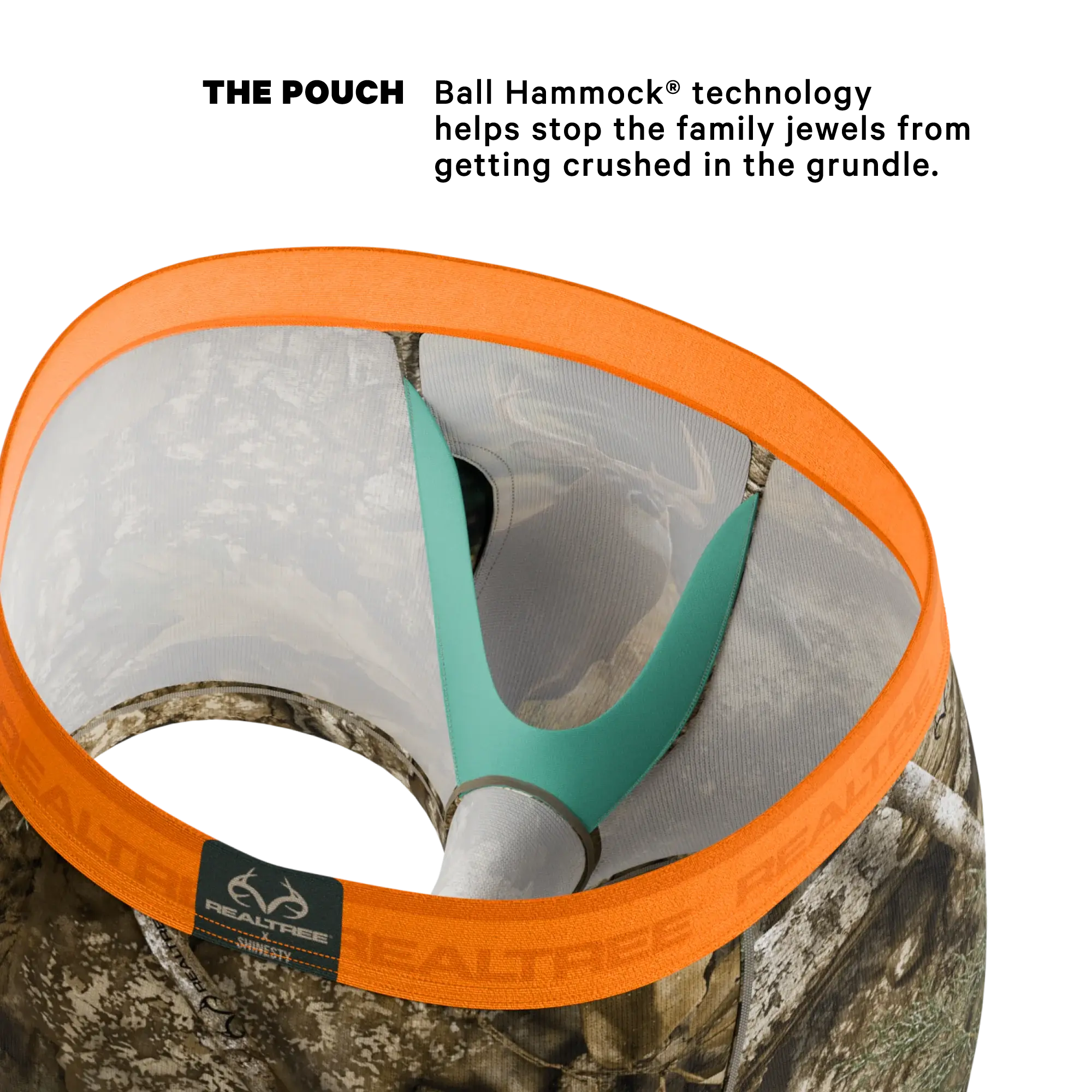 The Wild Game | Realtree x Shinesty Neon Orange Ball Hammock® Pouch Trunks Underwear - Shinesty - Flyclothing LLC