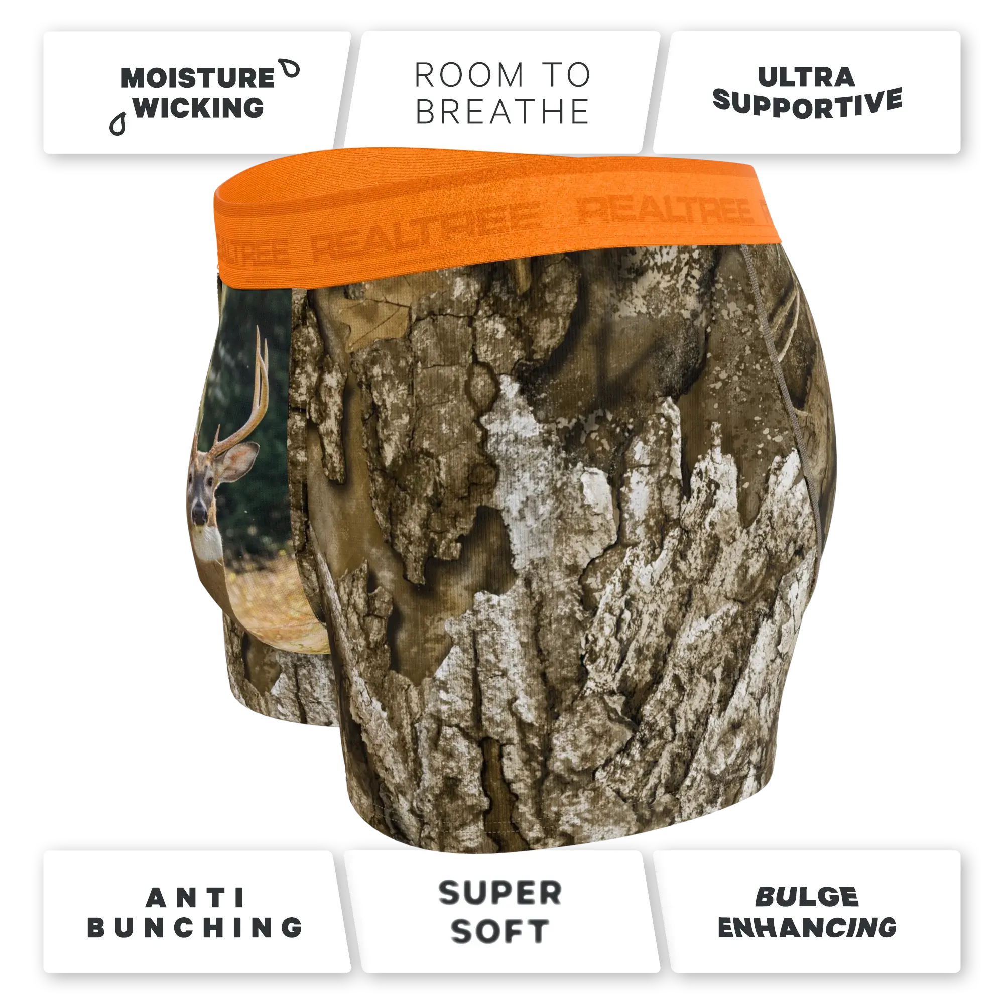 The Wild Game | Realtree x Shinesty Neon Orange Ball Hammock® Pouch Trunks Underwear - Shinesty - Flyclothing LLC