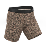 The Wild Cat | Leopard Print Long Leg Ball Hammock® Pouch Underwear With Fly - Shinesty - Flyclothing LLC
