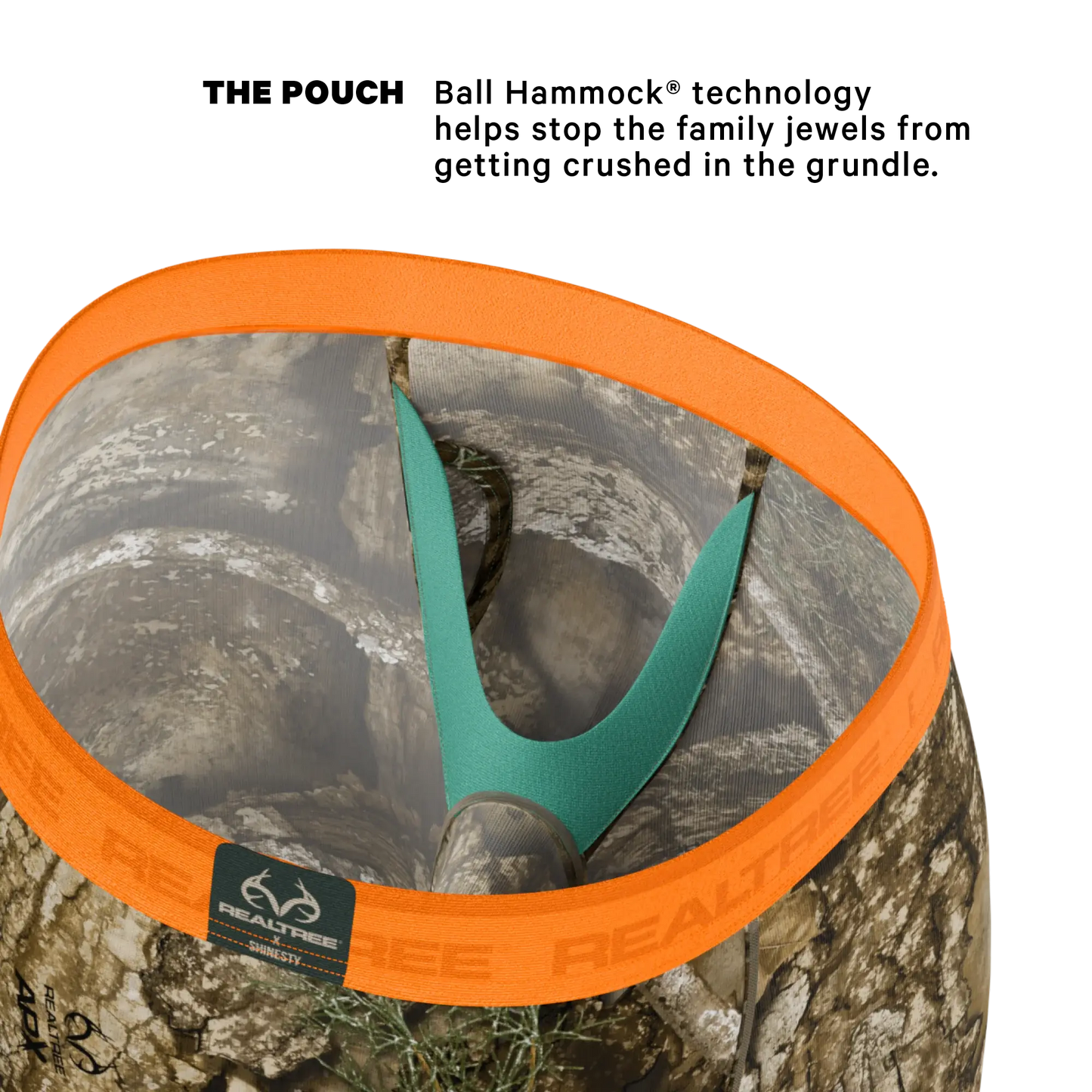 The Wild Game | Realtree x Shinesty Neon Orange Long Leg Ball Hammock® Pouch Underwear With Fly - Shinesty - Flyclothing LLC