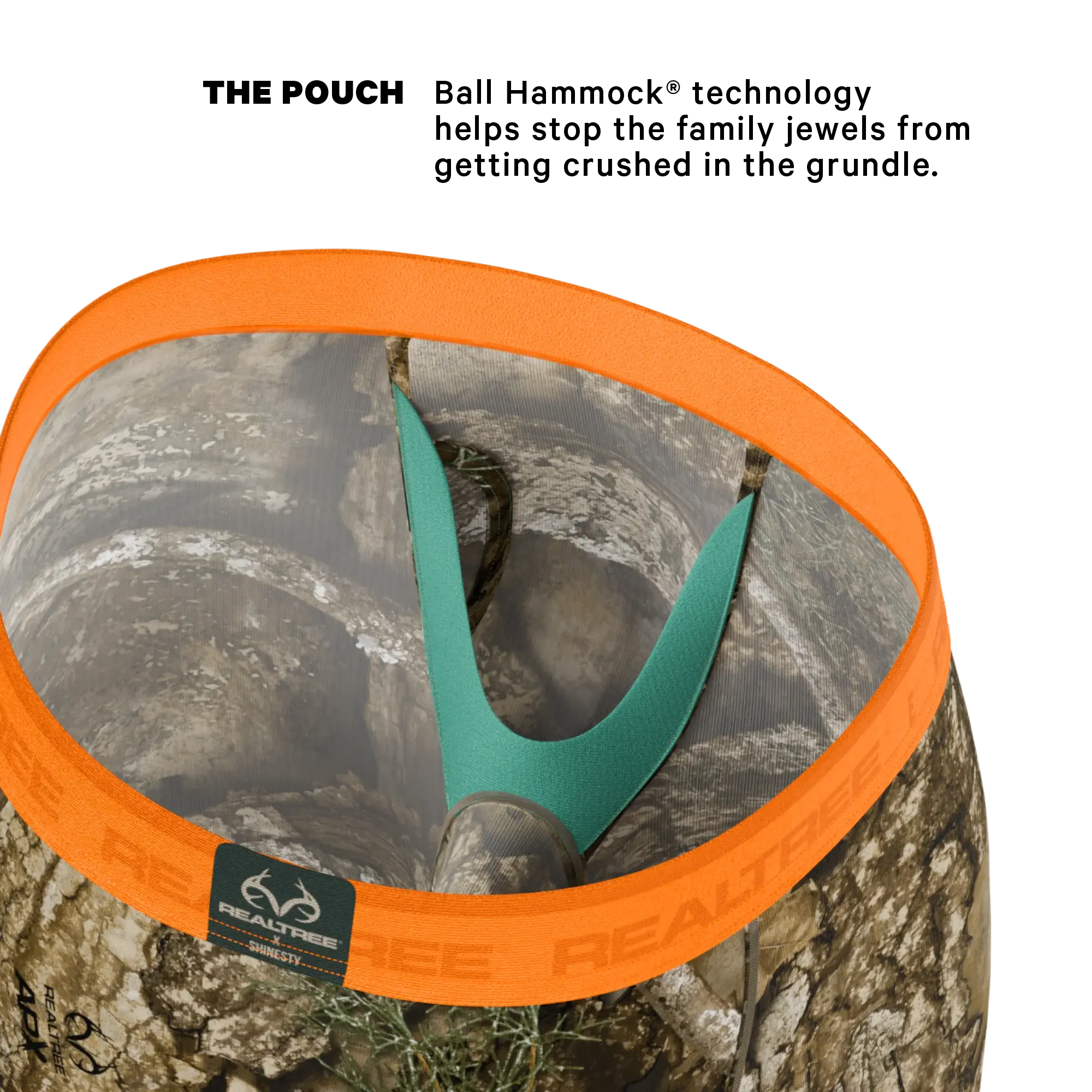 The Wild Game | Realtree x Shinesty Neon Orange Long Leg Ball Hammock® Pouch Underwear With Fly - Shinesty - Flyclothing LLC