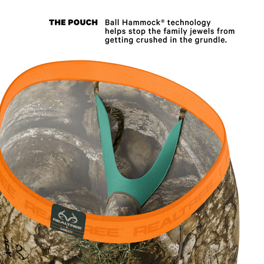 The Wild Game | Realtree x Shinesty Neon Orange Long Leg Ball Hammock® Pouch Underwear With Fly - Shinesty - Flyclothing LLC