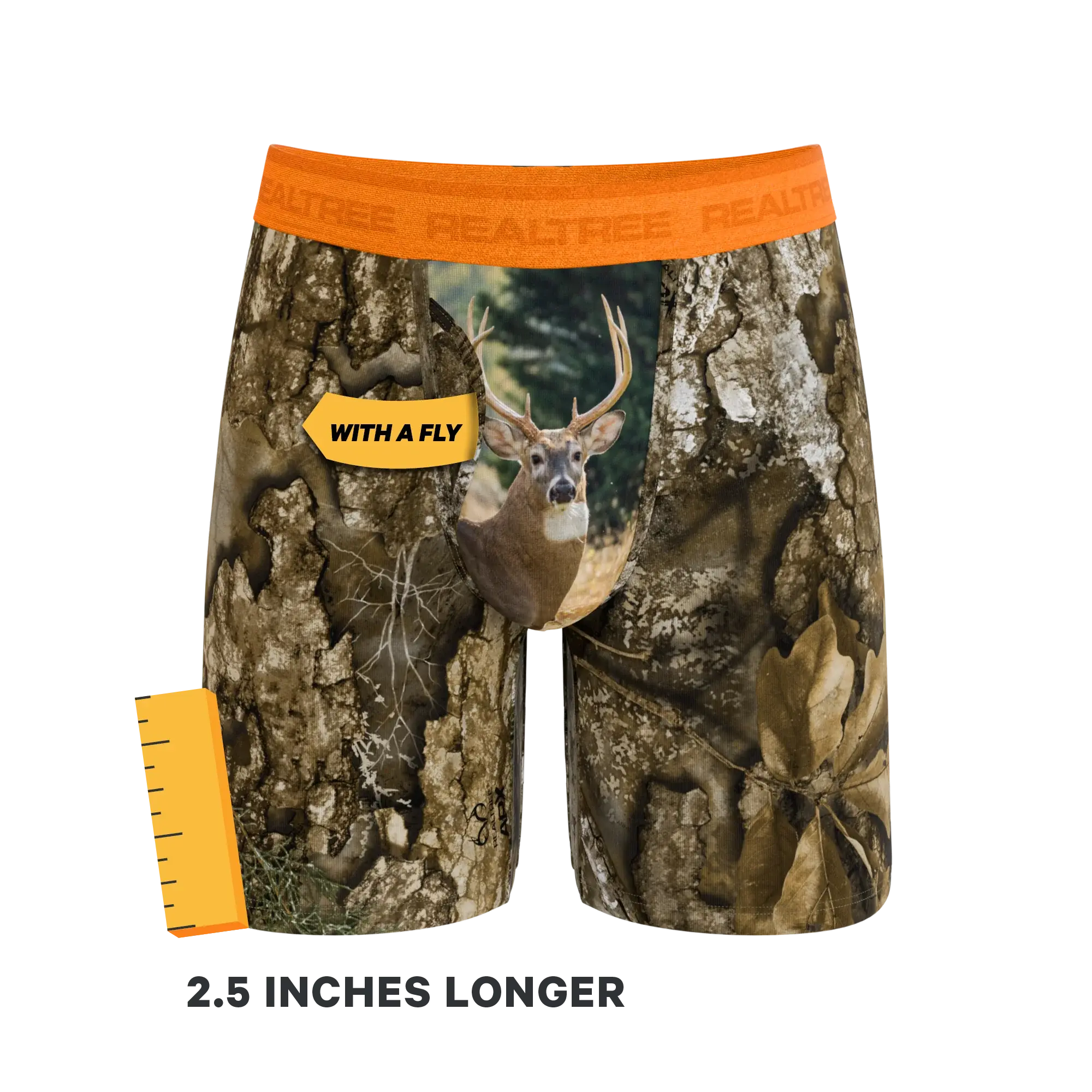 The Wild Game | Realtree x Shinesty Neon Orange Long Leg Ball Hammock® Pouch Underwear With Fly - Shinesty - Flyclothing LLC