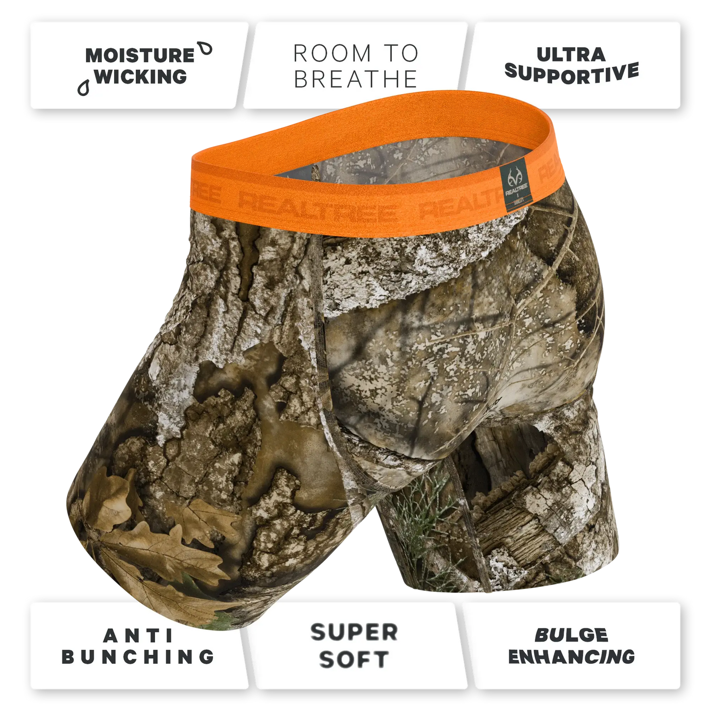 The Wild Game | Realtree x Shinesty Neon Orange Long Leg Ball Hammock® Pouch Underwear With Fly - Shinesty - Flyclothing LLC