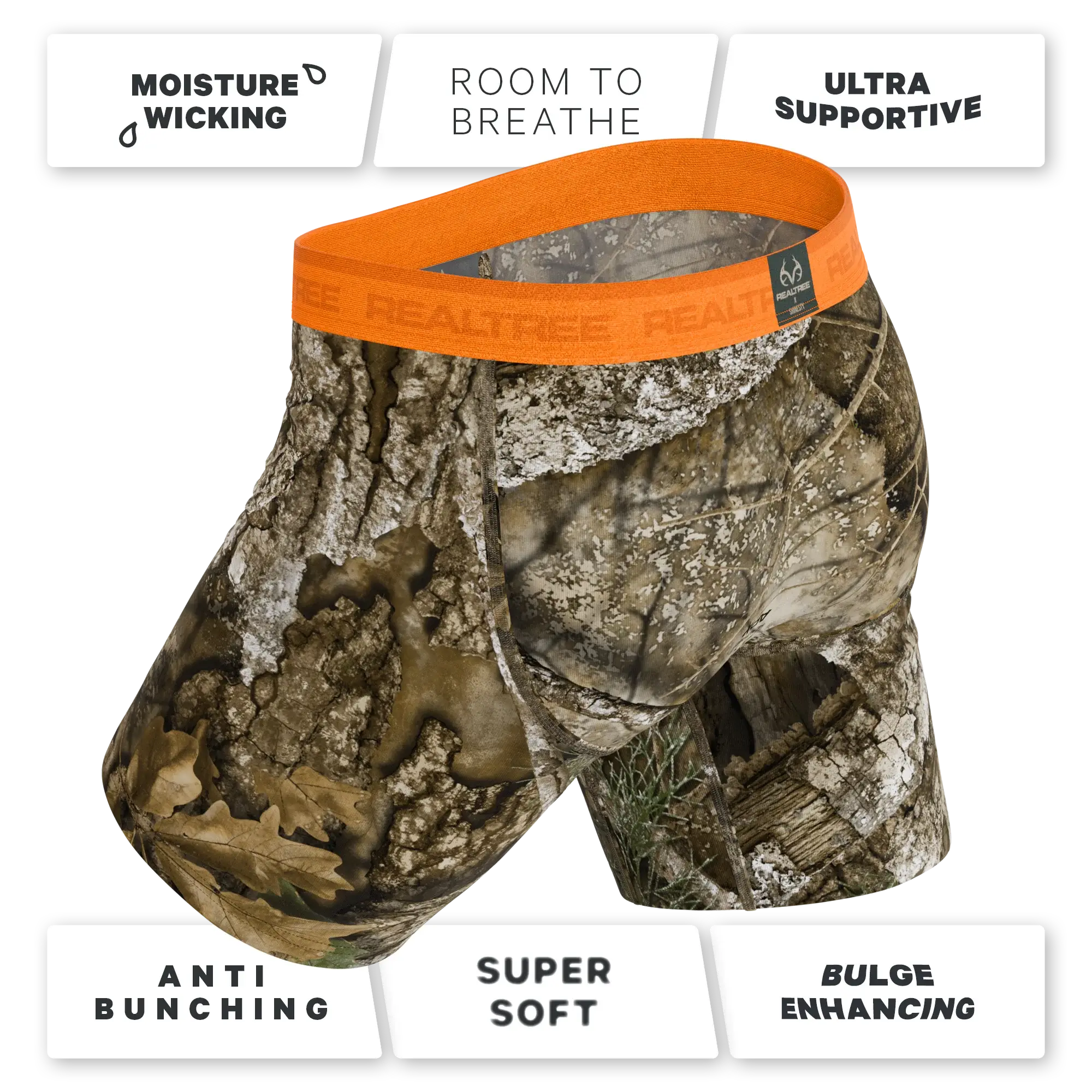 The Wild Game | Realtree x Shinesty Neon Orange Long Leg Ball Hammock® Pouch Underwear With Fly - Shinesty - Flyclothing LLC
