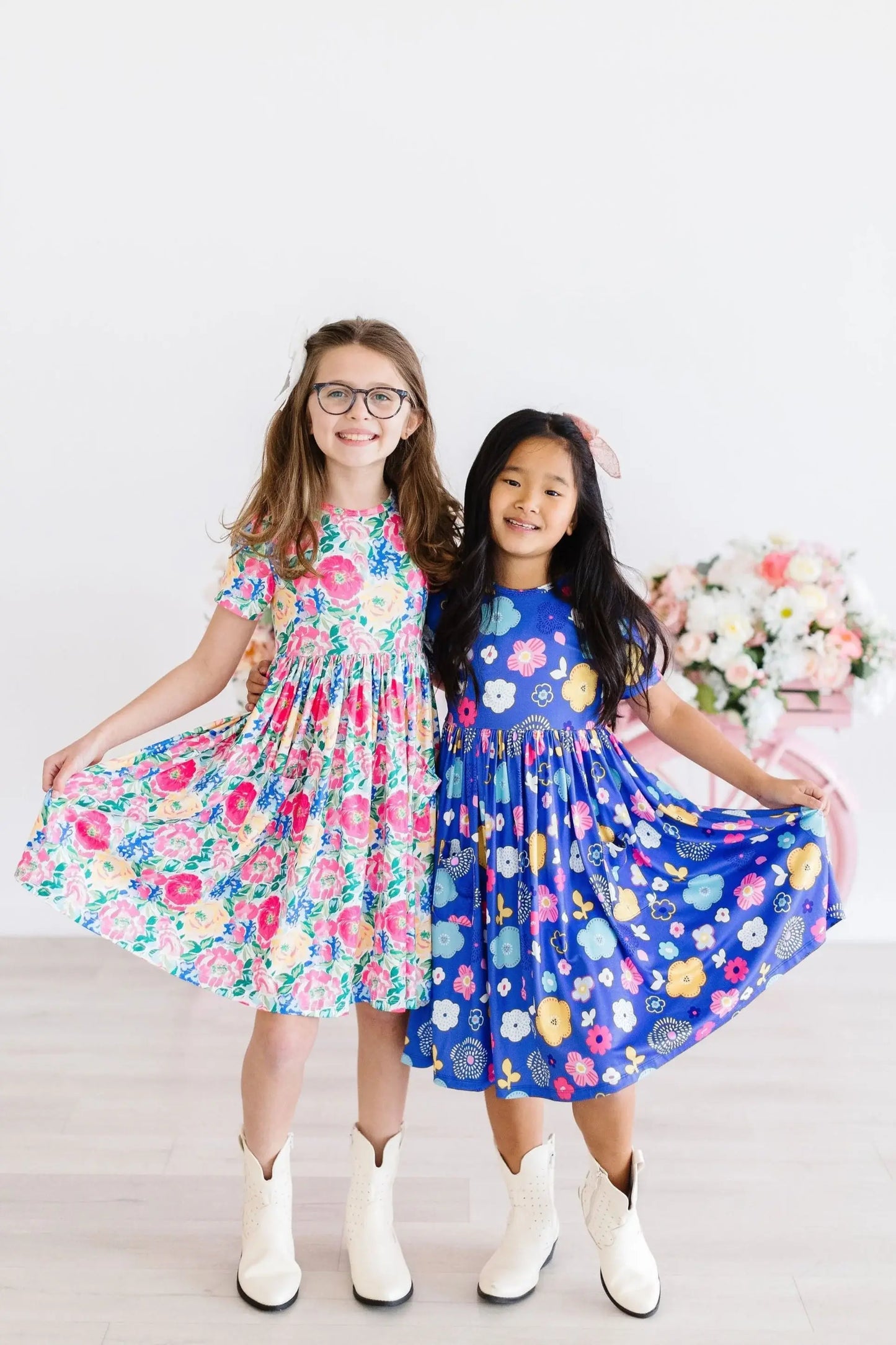 Floral Frenzy S/S Pocket Twirl Dress - Mila & Rose ® - Flyclothing LLC