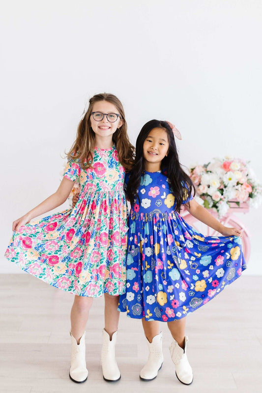 Floral Frenzy S/S Pocket Twirl Dress - Mila & Rose ® - Flyclothing LLC