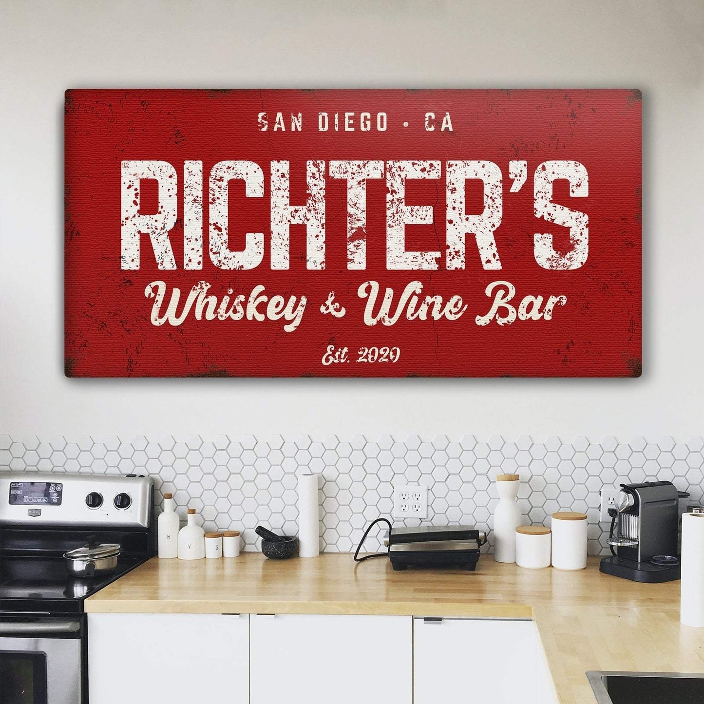Whiskey And Wine Bar Sign III - Tailored Canvases - Flyclothing LLC