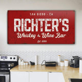 Whiskey And Wine Bar Sign III - Tailored Canvases - Flyclothing LLC