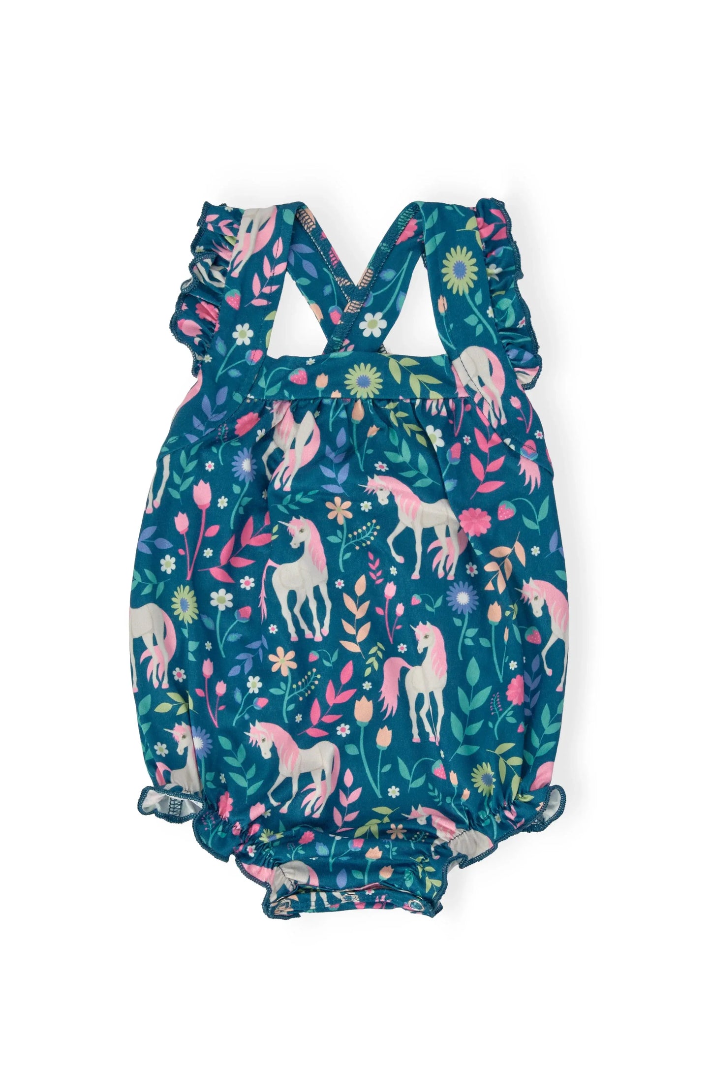 Wish Upon a Unicorn Ruffle Cross Back Romper - Mila & Rose ® - Flyclothing LLC