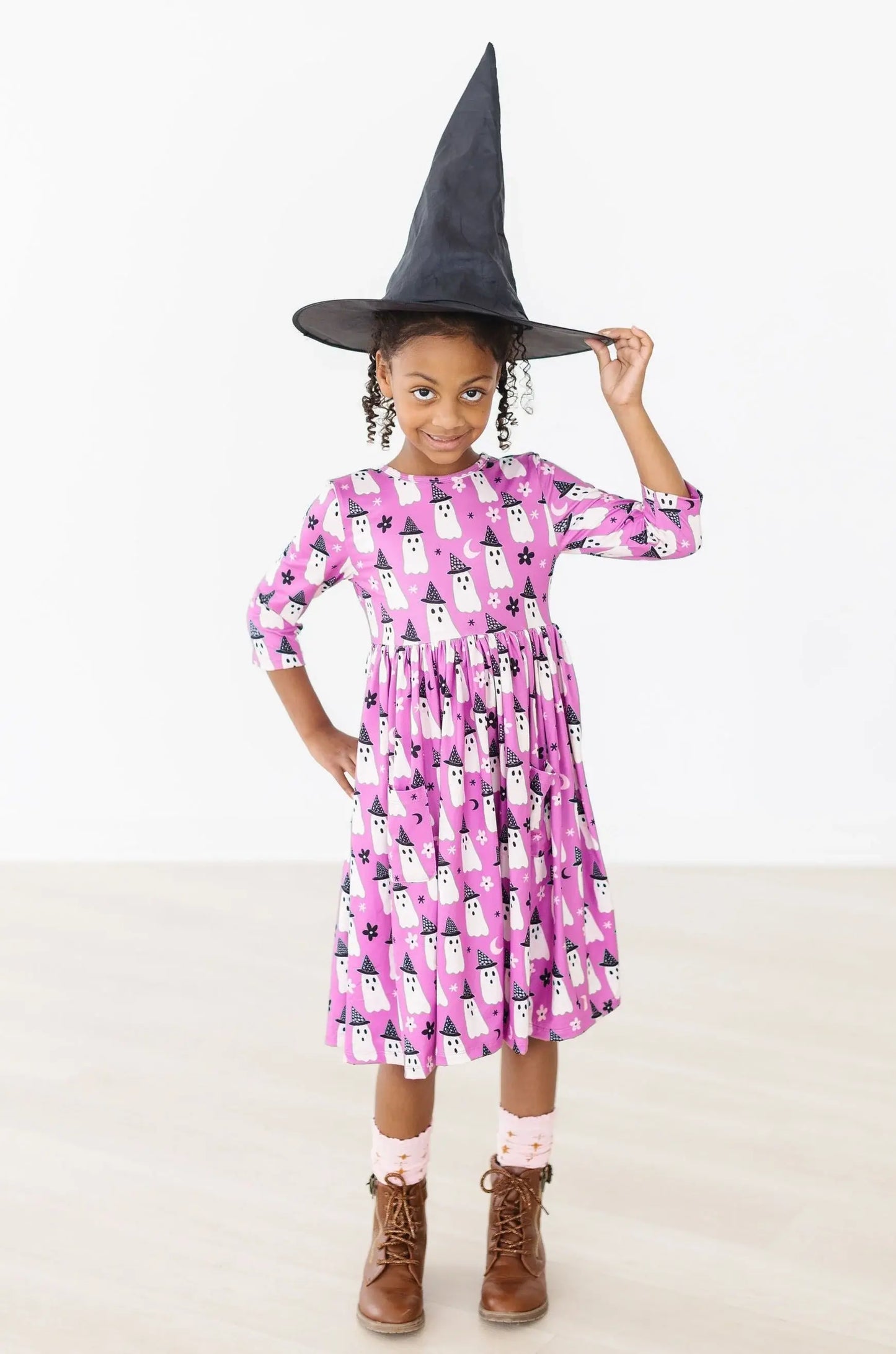 Witches Boo 3/4 Sleeve Pocket Twirl Dress - Mila & Rose ® - Flyclothing LLC