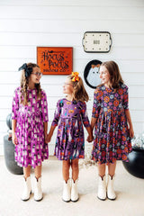 Haunted Garden 3/4 Sleeve Pocket Twirl Dress - Mila & Rose ® - Flyclothing LLC