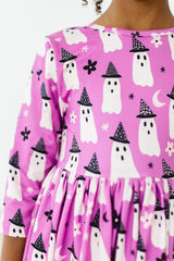 Witches Boo 3/4 Sleeve Pocket Twirl Dress - Mila & Rose ® - Flyclothing LLC