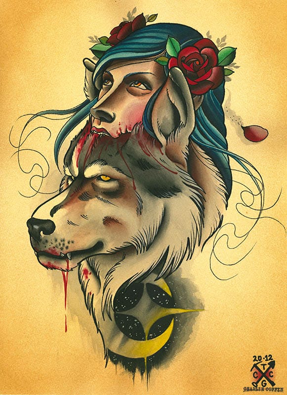 Black Market Art Company Wolf Pack Print