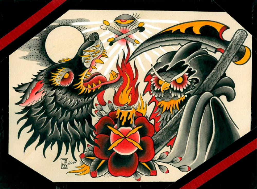 Black Market Art Company Wolf and Reaper Print