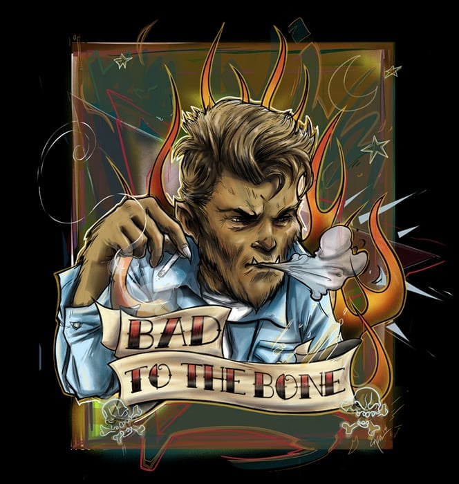 Black Market Art Company Bad To The Bone Print