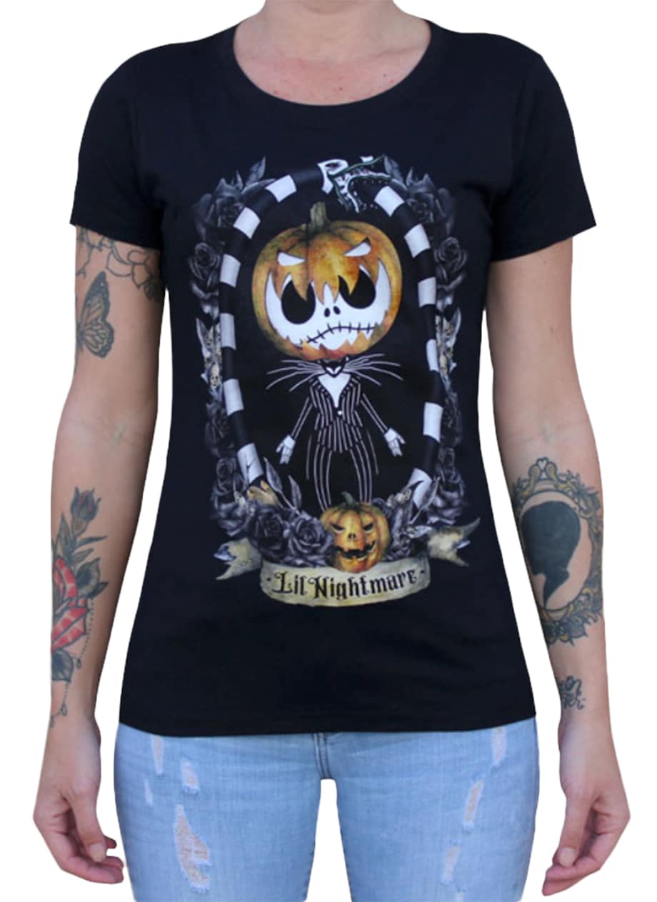 Black Market Art Company Lil Nightmare Womens Loose Neck T-Shirt