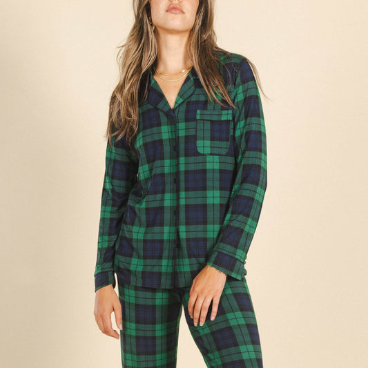 The Black Watch | Tartan Plaid SleepDeep™ Women’s Long Sleeve Pajama Set - Shinesty