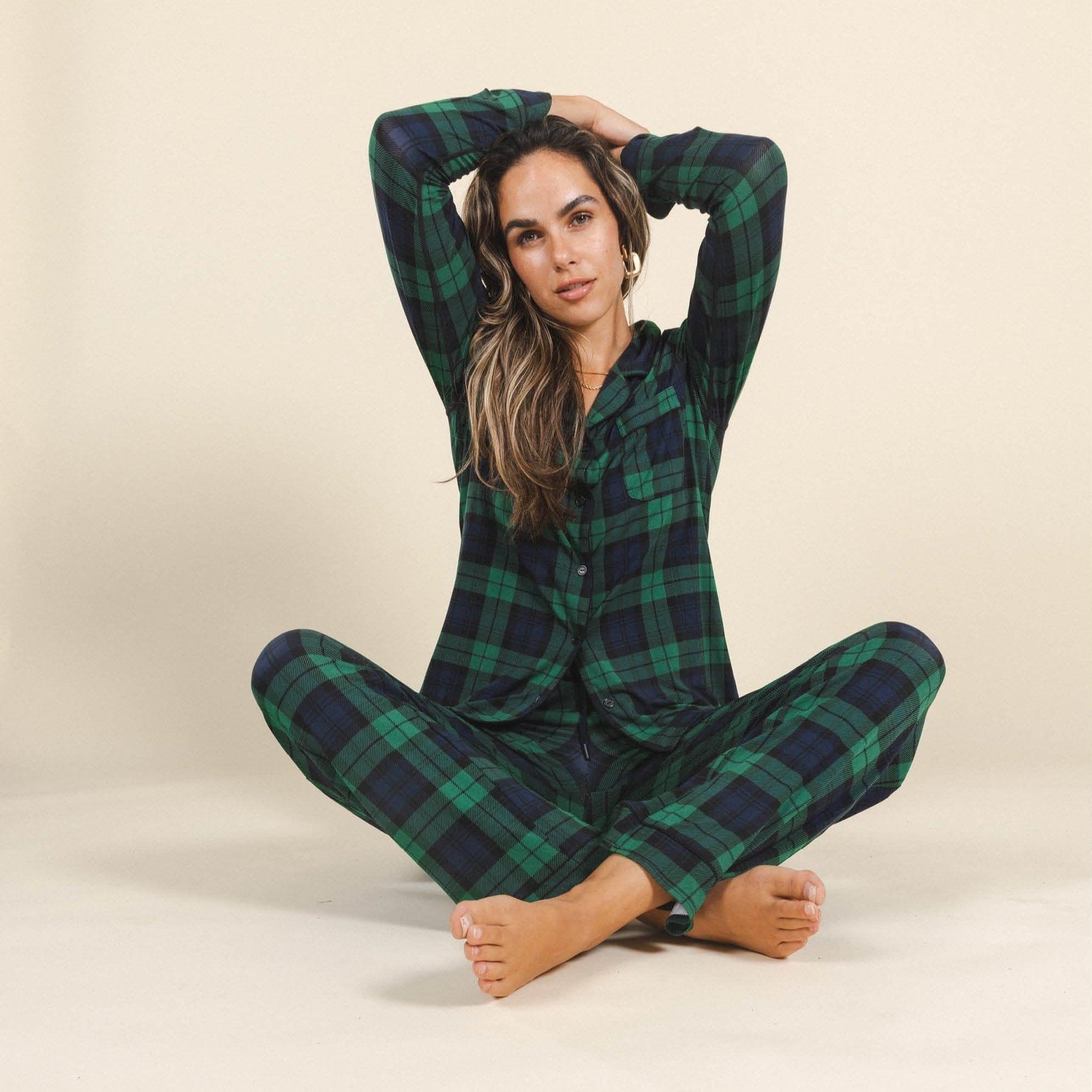 The Black Watch | Tartan Plaid SleepDeep™ Women’s Long Sleeve Pajama Set - Shinesty