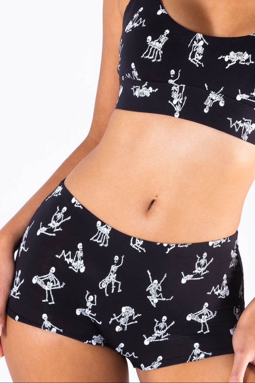 The Bare Back Bones | Glow in the Dark Skeletons Modal Boyshort Underwear