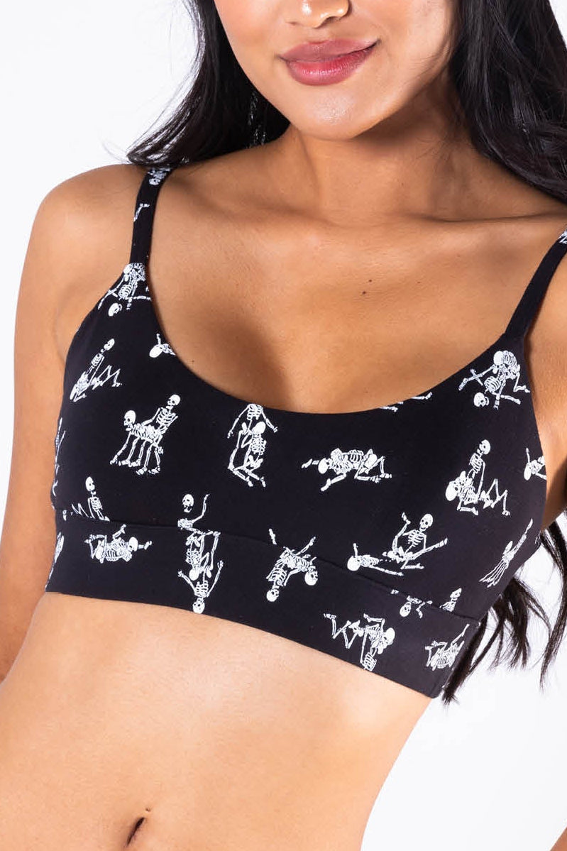 The Bare Back Bones | Glow in the Dark Skeletons Boob Hammock™ Scoop Bralette - Shinesty - Flyclothing LLC