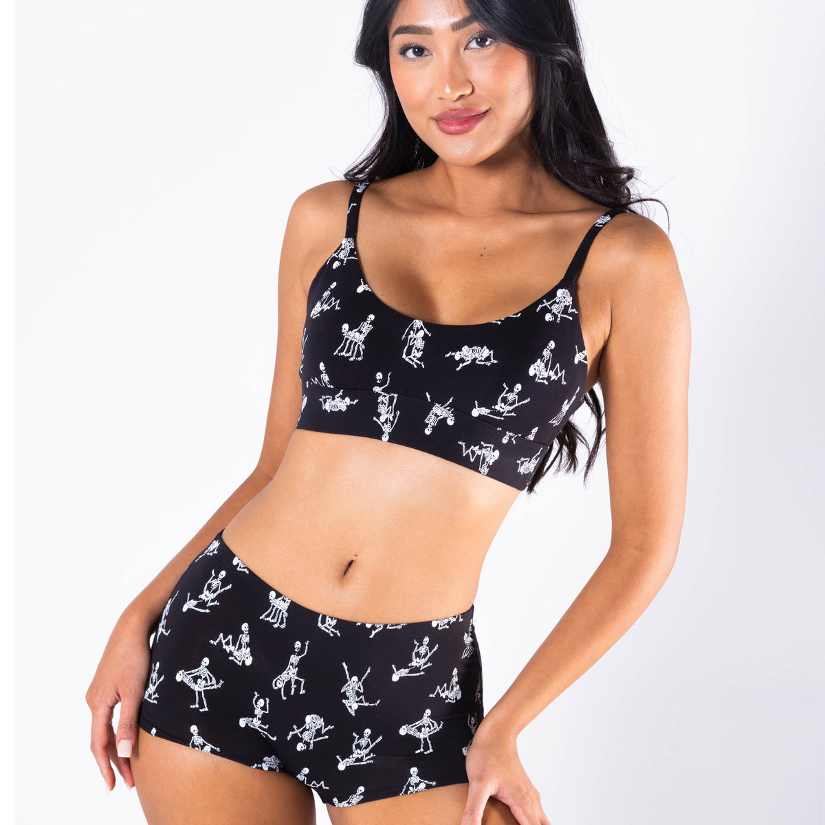 The Bare Back Bones | Glow in the Dark Skeletons Boob Hammock™ Scoop Bralette - Shinesty - Flyclothing LLC