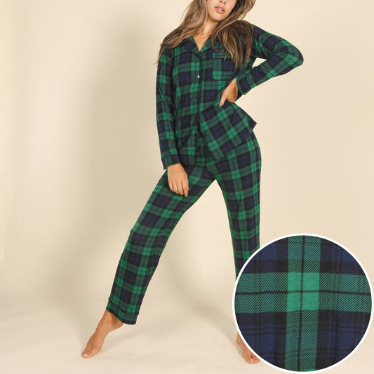 The Black Watch | Tartan Plaid SleepDeep™ Women’s Long Sleeve Pajama Set - Shinesty