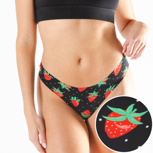The Berries & Cream | Strawberry Seamless Thong - Shinesty
