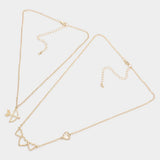 2PCS - Cupid's Arrow Heart Pendant Necklaces Jewelry Set - Madeline Love - Flyclothing LLC