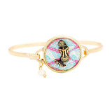Patterned Mermaid Accented Pearl Charm Hook Bracelet - Madeline Love - Flyclothing LLC
