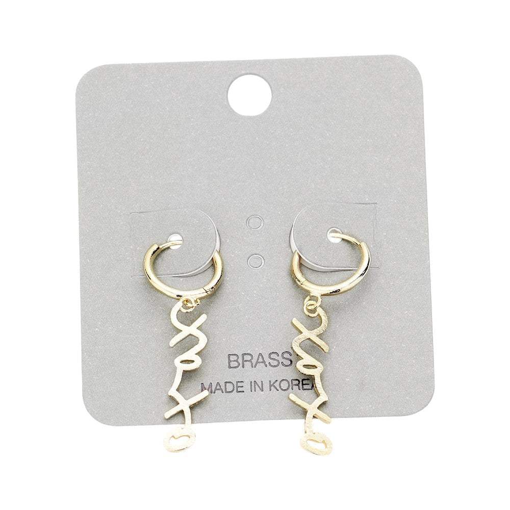 XOXO Brass Metal Huggie Earrings - Madeline Love - Flyclothing LLC
