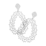 Cut Out Detailed Metal Teardrop Dangle Earrings - Madeline Love - Flyclothing LLC
