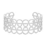 Textured Metal Open Oval Cuff Bracelet - Madeline Love - Flyclothing LLC