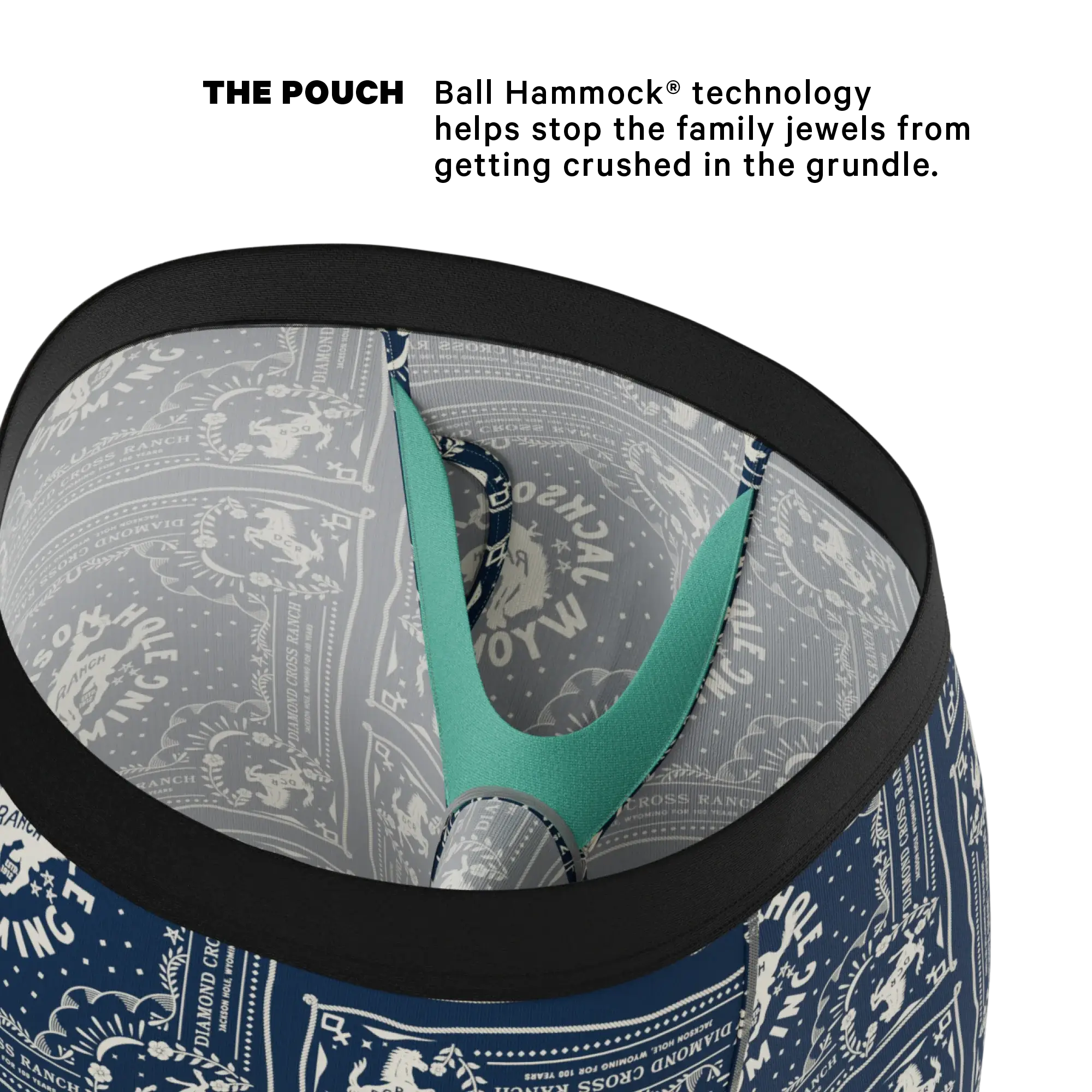 The Wrangle 'Em | Blue Bandana Shinesty x Diamond Cross Ranch Long Leg Ball Hammock® Pouch Underwear With Fly - Shinesty - Flyclothing LLC