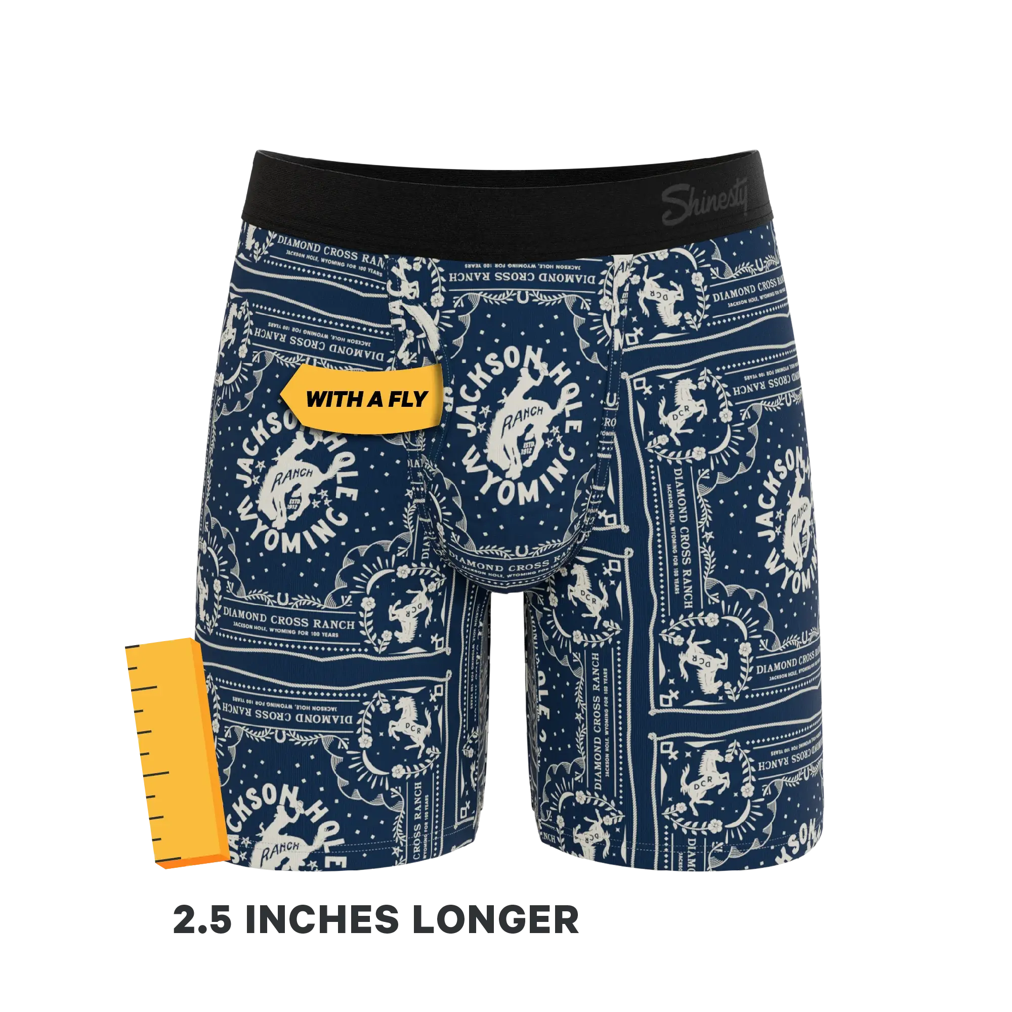 The Wrangle 'Em | Blue Bandana Shinesty x Diamond Cross Ranch Long Leg Ball Hammock® Pouch Underwear With Fly - Shinesty - Flyclothing LLC