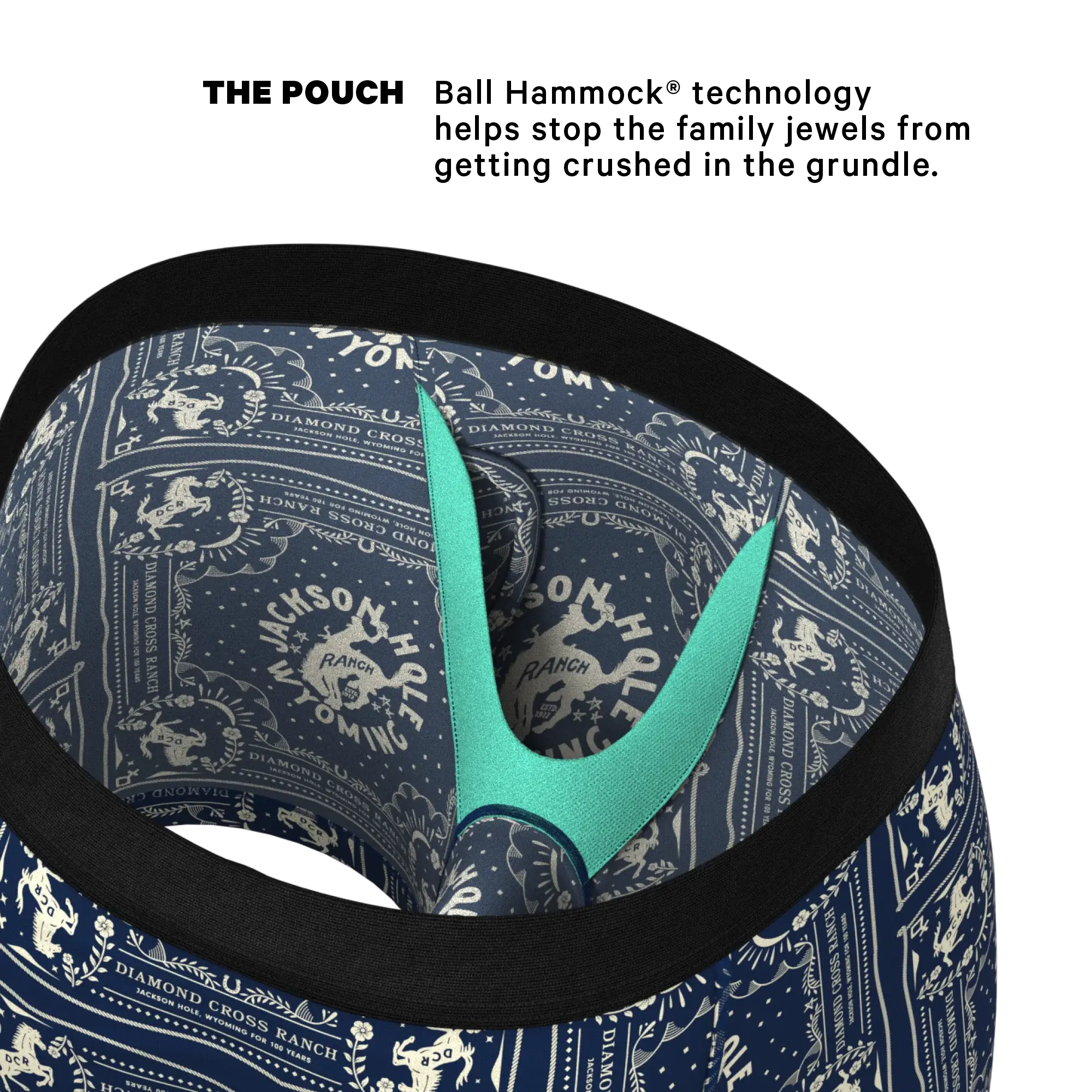 The Wrangle 'Em | Blue Bandana Shinesty x Diamond Cross Ranch Ball Hammock® Pouch Underwear With Fly - Shinesty - Flyclothing LLC