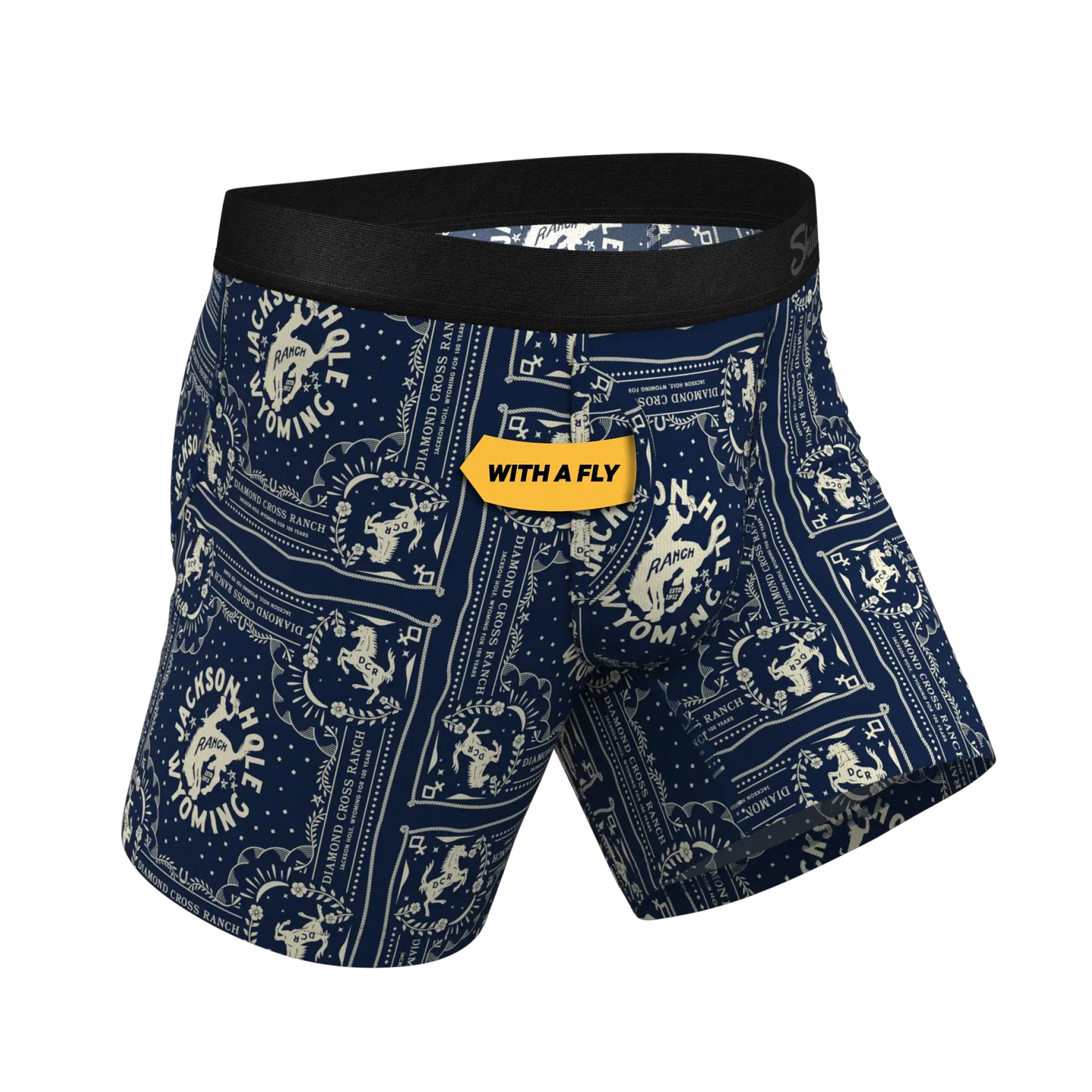 The Wrangle 'Em | Blue Bandana Shinesty x Diamond Cross Ranch Ball Hammock® Pouch Underwear With Fly - Shinesty - Flyclothing LLC