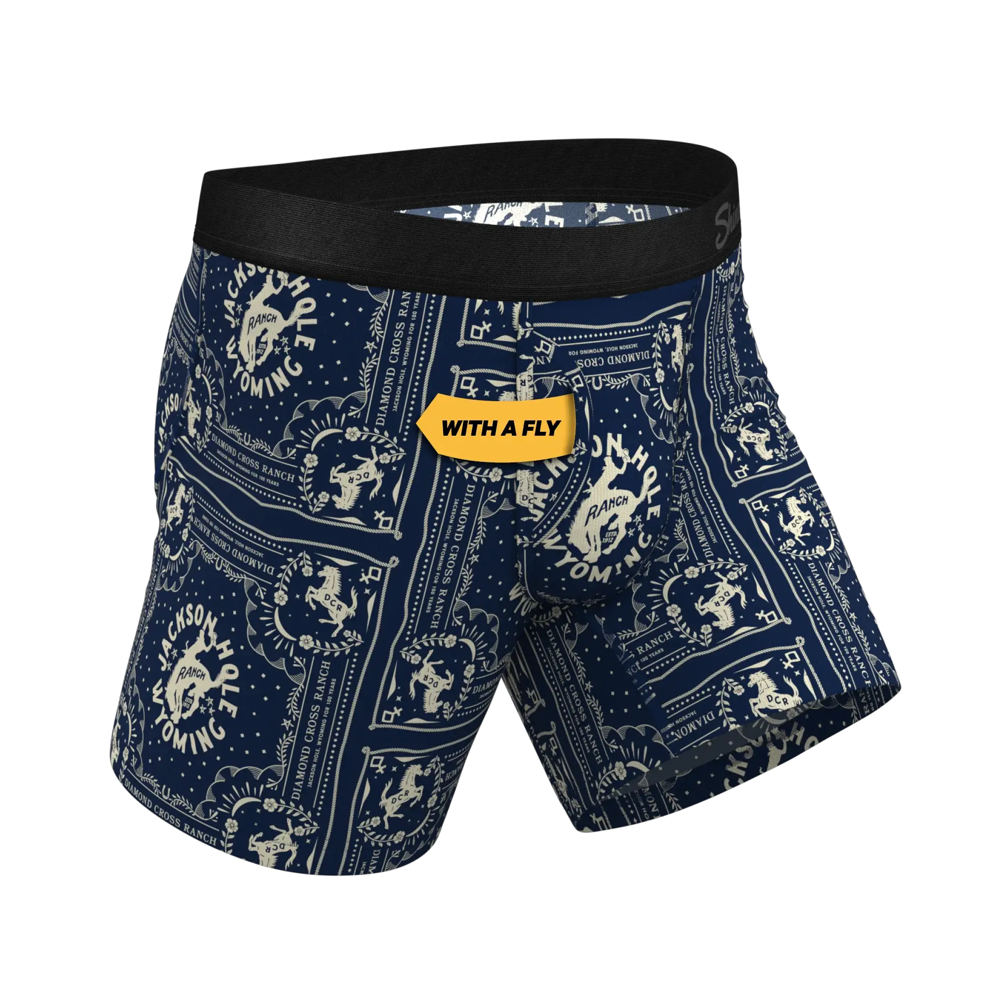 The Wrangle 'Em | Blue Bandana Shinesty x Diamond Cross Ranch Ball Hammock® Pouch Underwear With Fly - Shinesty - Flyclothing LLC